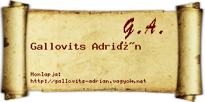 Gallovits Adrián névjegykártya